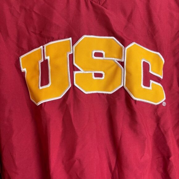 SOLD Vintage USC Trojans Men's Size XL Windbreaker Pullover Jacket V Neck - Picture 9 of 11